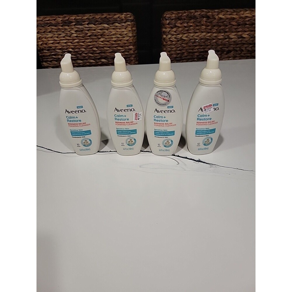 Aveeno Calm Restore Redness Relief Foaming Cleanser 6 Fl Oz Fragrance Free HB 4